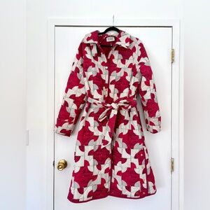 Scotch & Soda Amsterdam Quilted Printed Coat – Belted, Size L